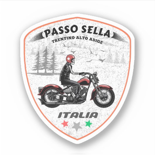 パッソ・セッラ イタリアの山々 バイクツアー シール (正面)