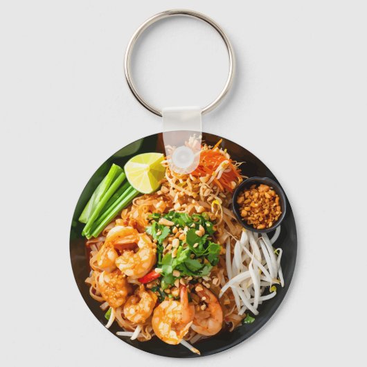 パッタイヌードル料理のテーマのプロモーション キーホルダー (正面)