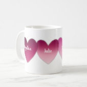 パッチが適用された名前をカスタムするの孫ハートチェーン コーヒーマグカップ (正面左)