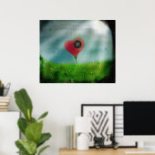 パッチされたハートのメモリ ポスター (ホームオフィス)