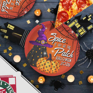 パッチでパーティーハロウィンランチ用紙皿 ペーパープレート
