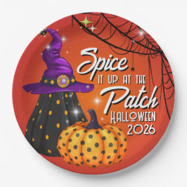 パッチでパーティーハロウィンランチ用紙皿 ペーパープレート