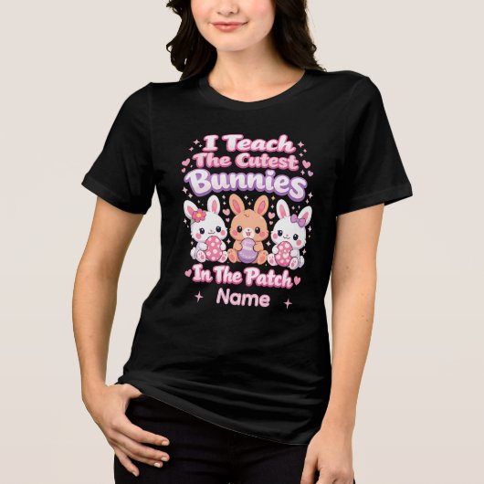パッチで一番かわいいウサギを教えている トライブレンドTシャツ (正面)