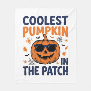 パッチで一番クールなカボチャのハロウィンTシャツ_1 フリースブランケット