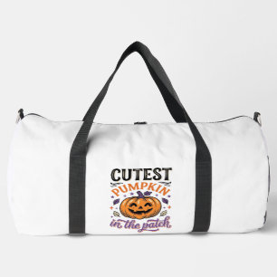 パッチで一番可愛いカボチャのハロウィンTシャツデザイン ダッフルバッグ