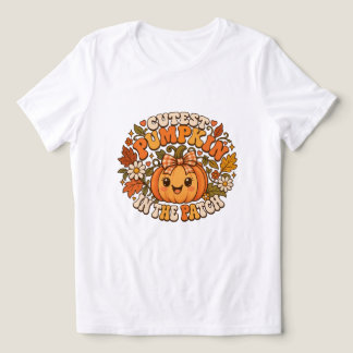 パッチで一番可愛いカボチャ 女性用 秋のTシャツ トライブレンドTシャツ
