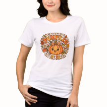 パッチで一番可愛いカボチャ 女性用 秋のTシャツ