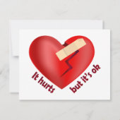 パッチで治った壊れた心と人生の名言 ノートカード (裏面)