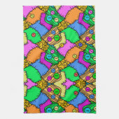 パッチとボタンのハロウィン キッチンタオル (縦)