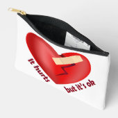 パッチとライフ引用文で癒された壊れたハート アクセサリーポーチ (見開き)