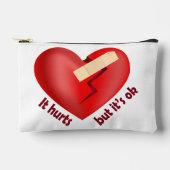 パッチとライフ引用文で癒された壊れたハート アクセサリーポーチ (正面)