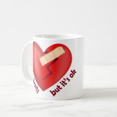 パッチとライフ引用文で癒された壊れたハート コーヒーマグカップ (正面左)