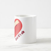 パッチとライフ引用文で癒された壊れたハート コーヒーマグカップ (中央)