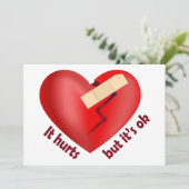 パッチとライフ引用文で癒された壊れたハート サンキューカード (スタンド正面)