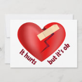 パッチとライフ引用文で癒された壊れたハート サンキューカード (裏面)