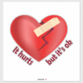 パッチとライフ引用文で癒された壊れたハート シール (シート)