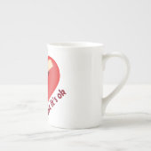 パッチとライフ引用文で癒された壊れたハート ボーンチャイナマグカップ (右)