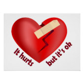 パッチとライフ引用文で癒された壊れたハート ポスター (正面)