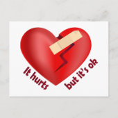 パッチとライフ引用文で癒された壊れたハート ポストカード (正面)