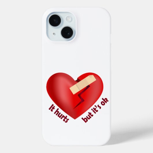 パッチとライフ引用文で癒された壊れたハート Case-Mate iPhoneケース (裏面)