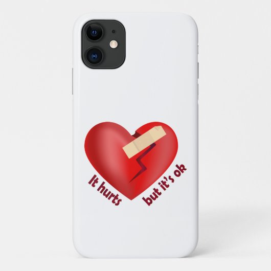パッチとライフ引用文で癒された壊れたハート Case-Mate iPhoneケース (裏面)