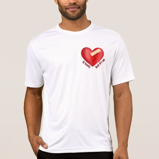 パッチとライフ引用文で癒された壊れたハート Tシャツ (正面)