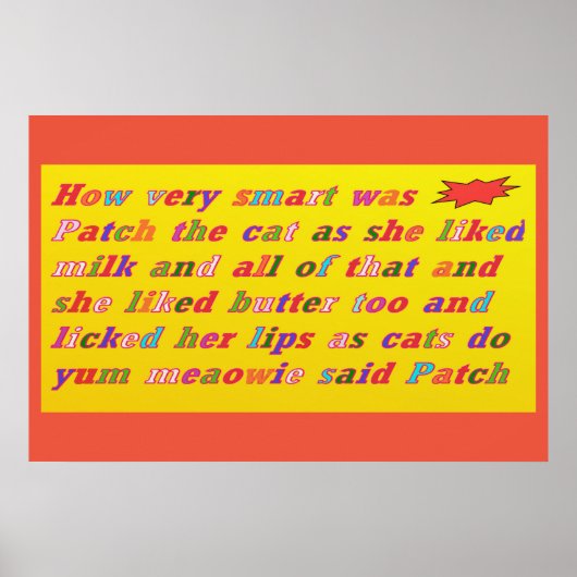 パッチねこ とても賢い かわいいデザイン ポスター (正面)