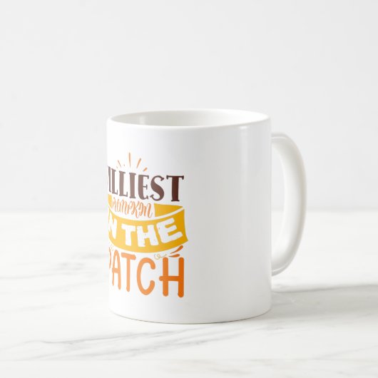 パッチのかわいい引用文で最も絹のようなカボチャおもしろい コーヒーマグカップ (正面右)