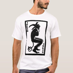 パッチのジョーカーの悪魔の鬼のトランプのポーカーによって刺繍される Tシャツ