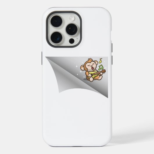 パッチの下で歌うサル iPhoneケース (裏面)