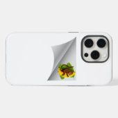 パッチの下のバナナを持つサル iPhoneケース (裏面横)