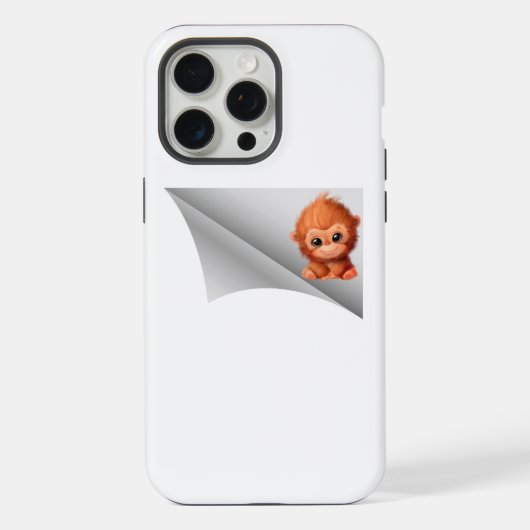 パッチの下の可愛いサル iPhoneケース (裏面)