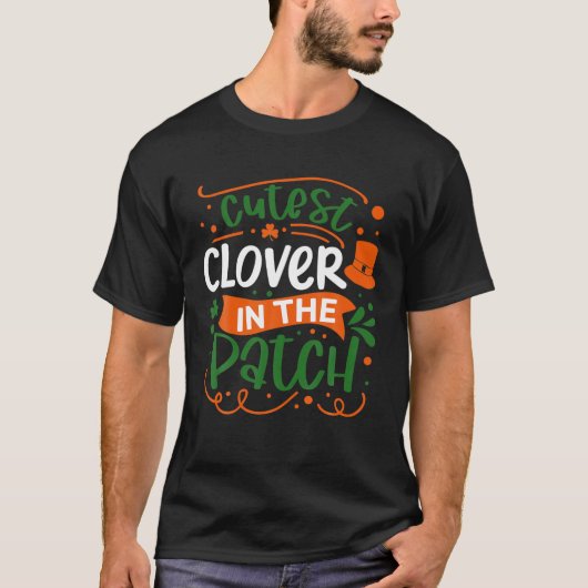 パッチの中で一番かわいいクローバーSt patricks dayおもしろいS Tシャツ (正面)