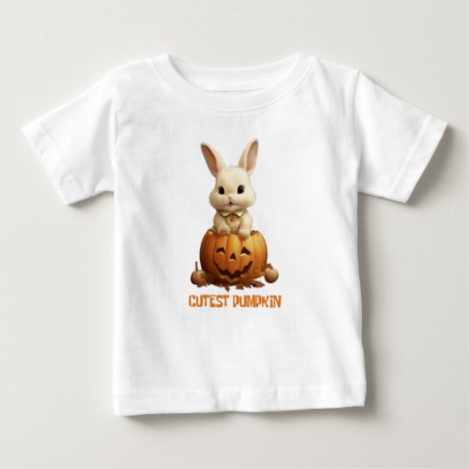 パッチの中で最もキュートなカボチャ |かわいいベビーバニー ベビーTシャツ (正面)