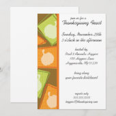 パッチの感謝祭パーティーの招待状 招待状 (正面/裏面)