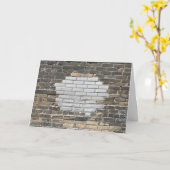 パッチを適用したレンガ壁 カード (黄色い花)