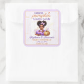 パッチアフロベビーガールシャワーで最もキュートカボチャ スクエアシール (バッグ)