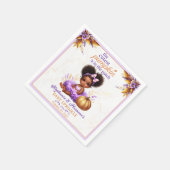 パッチアフロベビーガールシャワーで最もキュートカボチャ スタンダードカクテルナプキン (角)