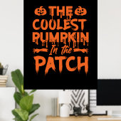 パッチクールのクリスマスでカボチャのハロウィーン ポスター (ホームオフィス)