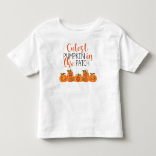 パッチトドラーラッフルティーで最もキュートカボチャ トドラーTシャツ