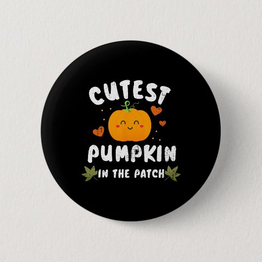 パッチハロウィーンの秋衣装で最もキュートカボチャ 缶バッジ (正面)