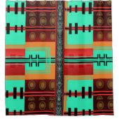 パッチパターン シャワーカーテン (正面)