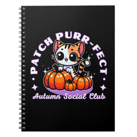 パッチパーフェクト – Cat Pumpkin Patch Notebook ノートブック (正面)