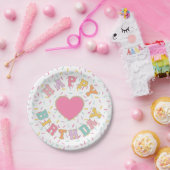 パッチプレッピーアルファベット 誕生日 ペーパープレート (パーティー)