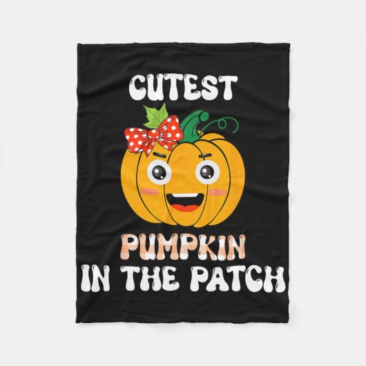 パッチベビーで最もキュートカボチャ フリースブランケット (正面)