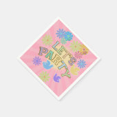 パッチレターバースデーパーティーレトロ名門私立校風のヒッピー スタンダードカクテルナプキン (角)