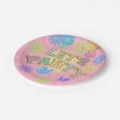 パッチレターバースデーパーティーレトロ名門私立校風のヒッピー ペーパープレート (アングル)