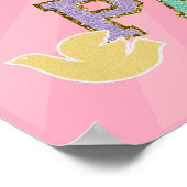 パッチレターバースデーパーティー名門私立校風のヒッピー歓迎 ポスター (角)