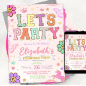 パッチレター招待状、ガール誕生日招待状、 招待状