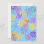 パッチレター バースデーパーティー レトロ プレピー ヒッピー 招待状 (裏面)